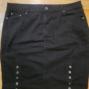 Ashley Stewart Black Mini Skirt with Silver Accents